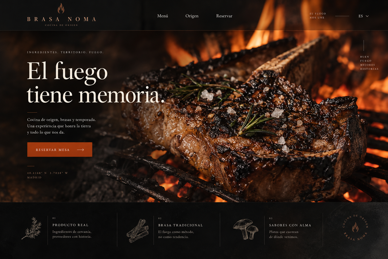 BRASA NOMA: diseño conceptual de restaurante, marca ficticia